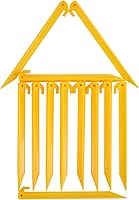 Vista 7 de Estacas de plástico de 12 pulgadas para tienda de campaña, 24 piezas resistentes y más grandes y duraderas, gancho para campamentos al aire libre