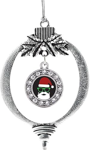 Miniatura 207 de Inspired Silver - My Vintage Initials - Adorno con dije de letra V - Adornos navideños de círculo plateado con joyas de circonita cúbica