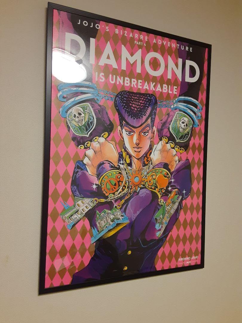 荒木飛呂彦原画展ジョジョ展 ダイヤモンドは砕けない B2ポスター 額縁つき