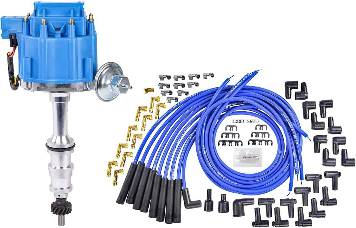 JEGS 40039K HEI Distributor & Spark Plug Wire Kit 19581959