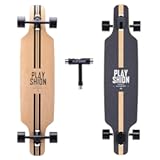 Playshion Longboard Skateboard Cruiser &vert; 39" Drop Through Long Board &vert; 42" Pintail Longboards