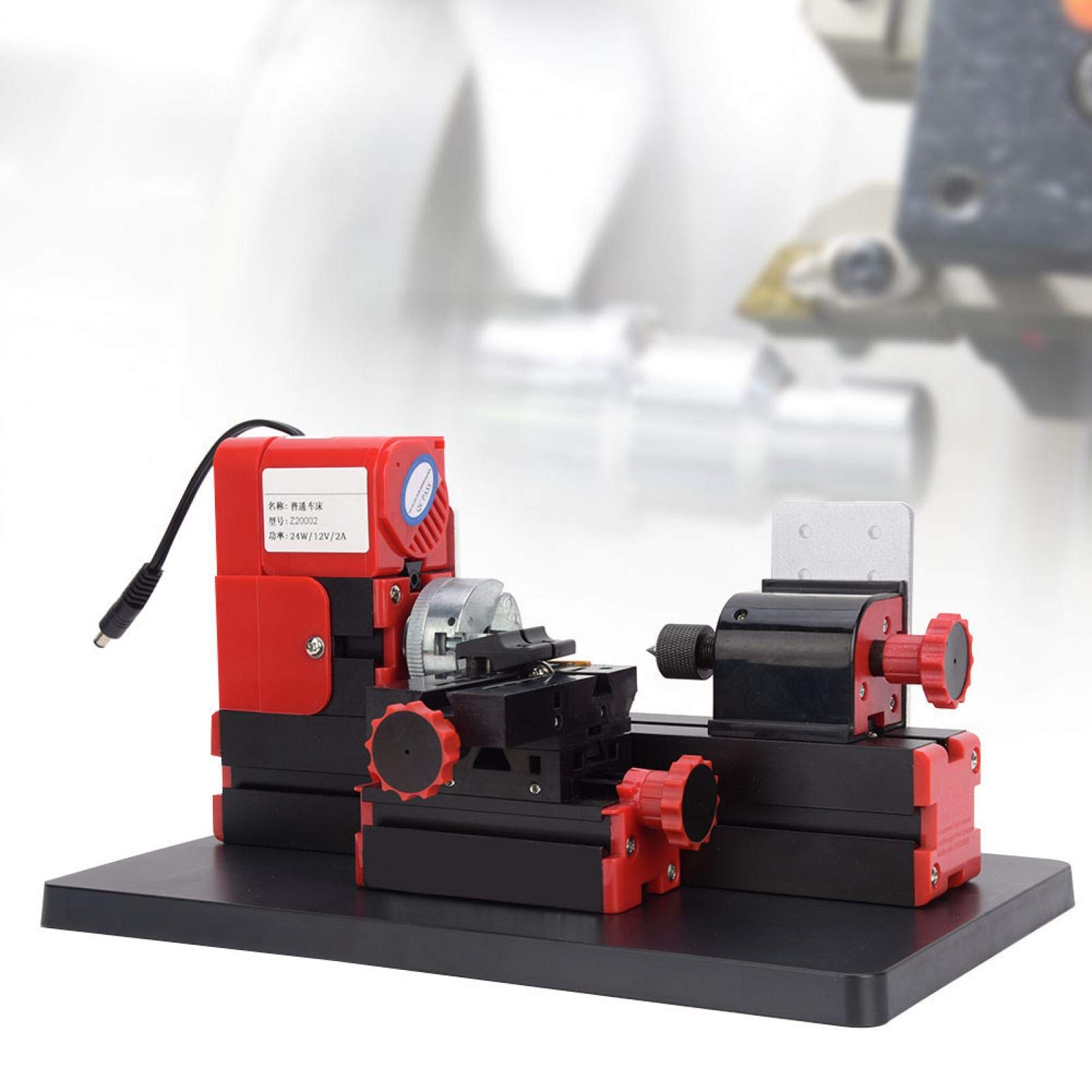 Torno de torneado de metal flexible, amplia gama de aplicaciones, mini máquina de torno motorizada de protección múltiple, estable y duradera para procesar plásticos de ingeniería de madera
