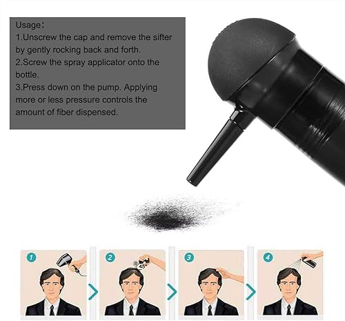 Miniatura 5 de Aplicador de fibra capilar, bomba aplicadora de fibra capilar, aplicación de spray profesional Atomizador para fibras de construcción del cabello,
