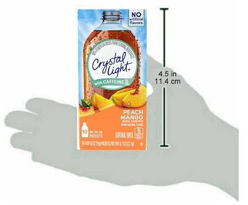 Miniatura 7 de Crystal Light On The Go Peach Mango con mezcla de bebidas de cafeína, caja de 10 paquetes (paquete de 8)