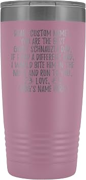 Personalized Giant Schnauzer Dog Dad Tumbler, Russian Bear Schnauzer Dog Owner Present, Munich Schnauzer Dog Men, Giant Schnauzer Daddy 20 oz, Light Purple