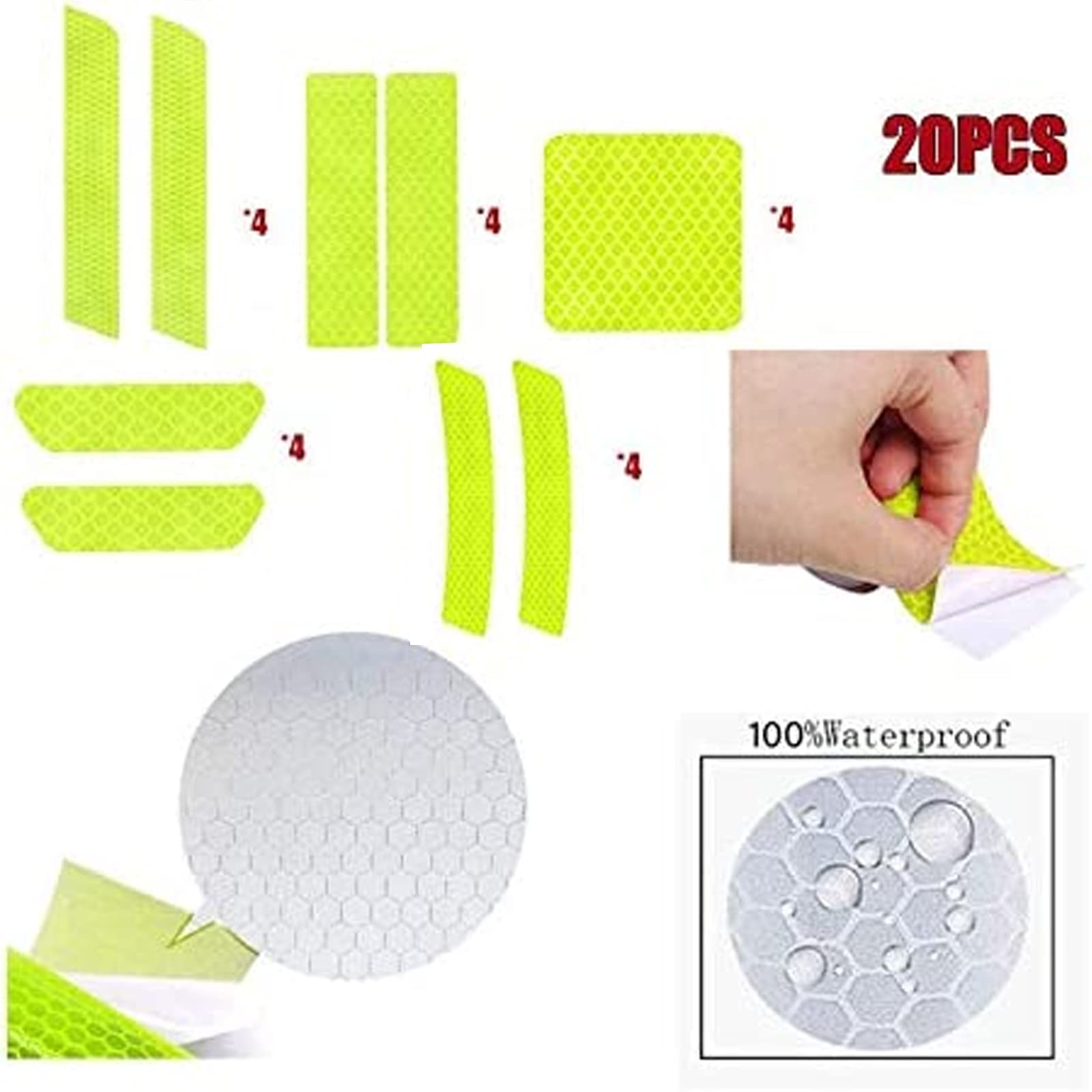 CGEAMDY 6 stuks reflecterende stickers voor autovelgen, universele stickers voor banden, wielnaven, velgen, decoratie, veiligheid, bumper, accessoires, spatborden (zwart