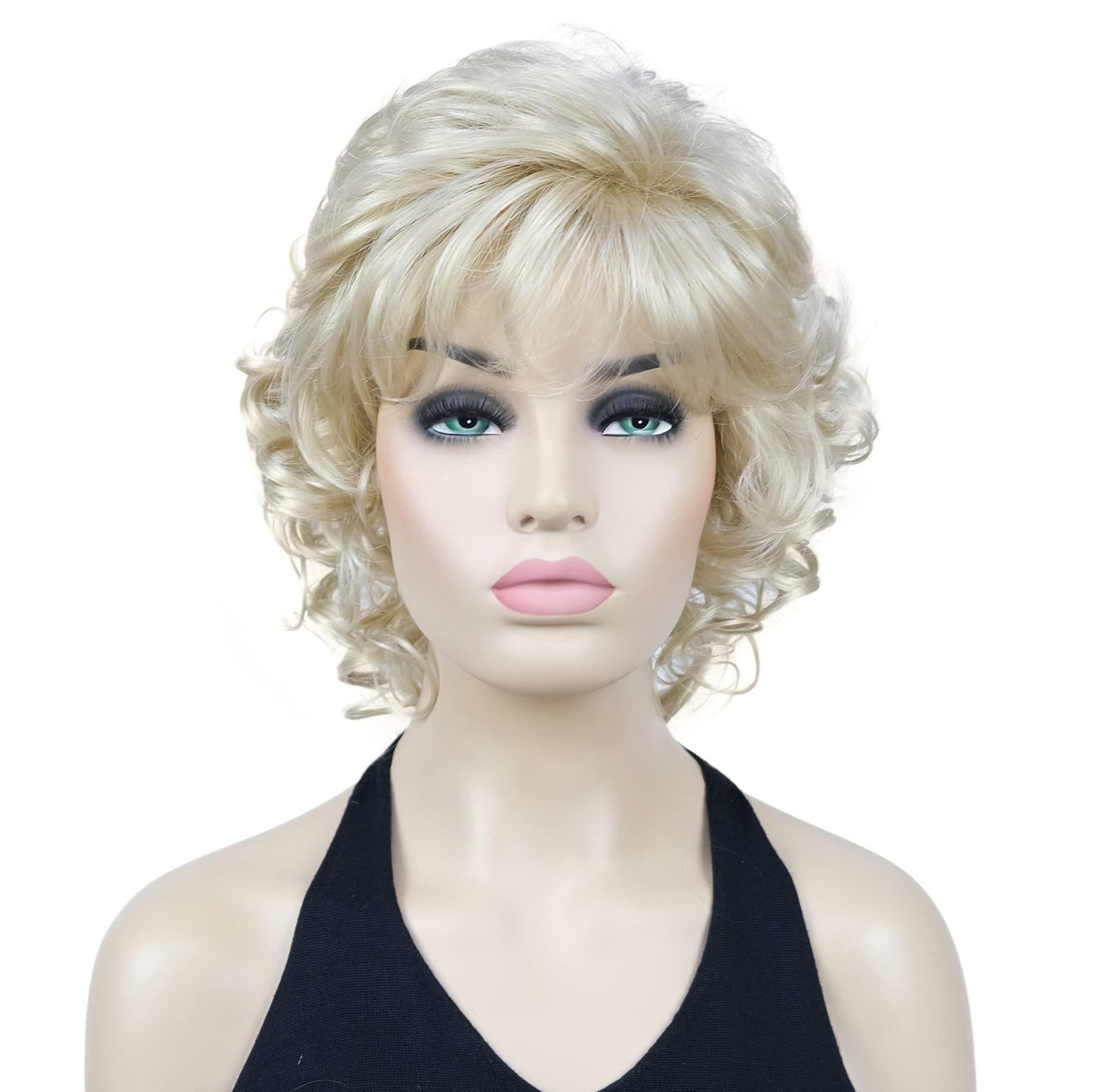 Lydell 12" Short Curly Wigs Soft Shaggy Layered Classic Cap Full Synthetic Wigs (122)