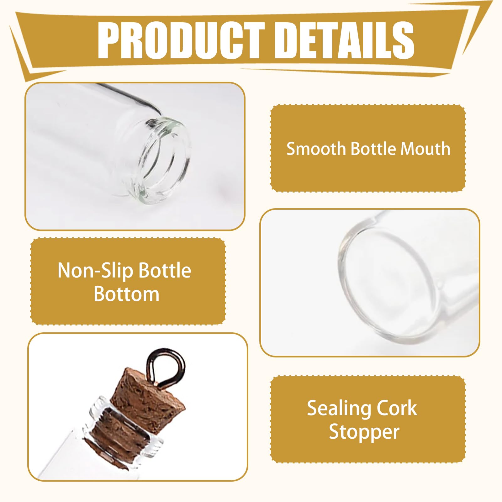 20 botellas de cristal transparente con corcho, mini botellas de cristal con corcho, botellas de poción en miniatura, botellas de ensayo