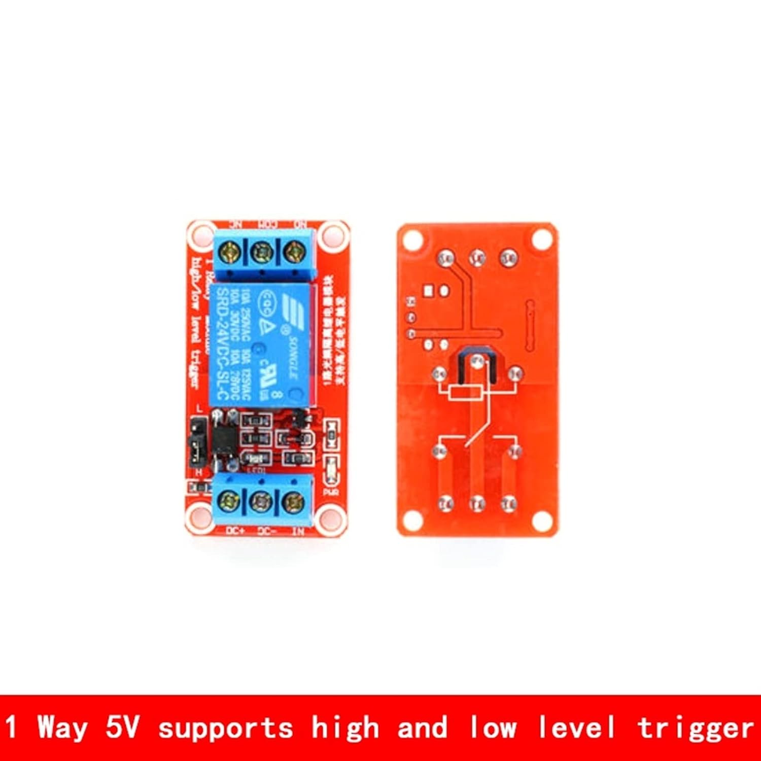 1PCS 1/2/4/8 Channel 5V12V24V Relay Module Shield with Optocoupler Support High/Low Level Trigger Development Board(OneColor,2Channel Black Board)