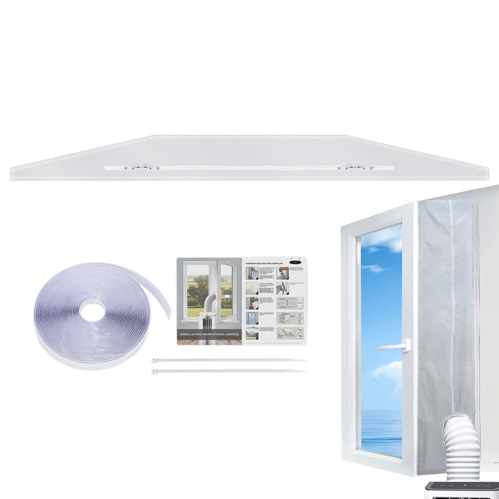 Guarnizione Per Finestra Condizionatore - Set Isolamento Ventilazione HVAC Con Cerniera | Kit Sfiato Finestra Condizionatore | Casa Appartamento Camera Ufficio Officina