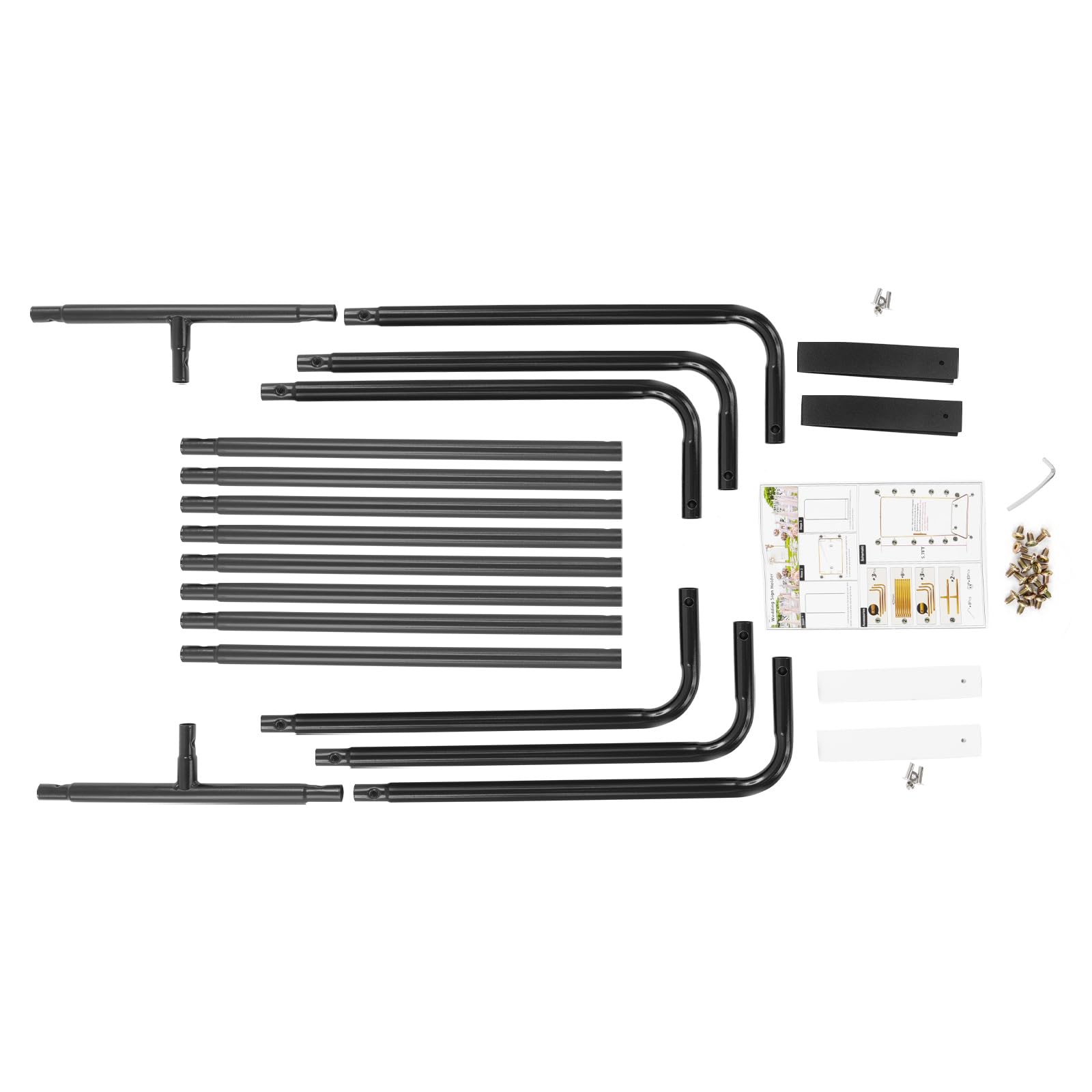 Hochzeitsschilder Ständer, Schwarz Eisen Halter für Hochzeitsschilder Höhenverstellbar 175x80x50cm mit Lederschnalle Begrüßungsschild Ständer für Hochzeit Party Veranstaltungen