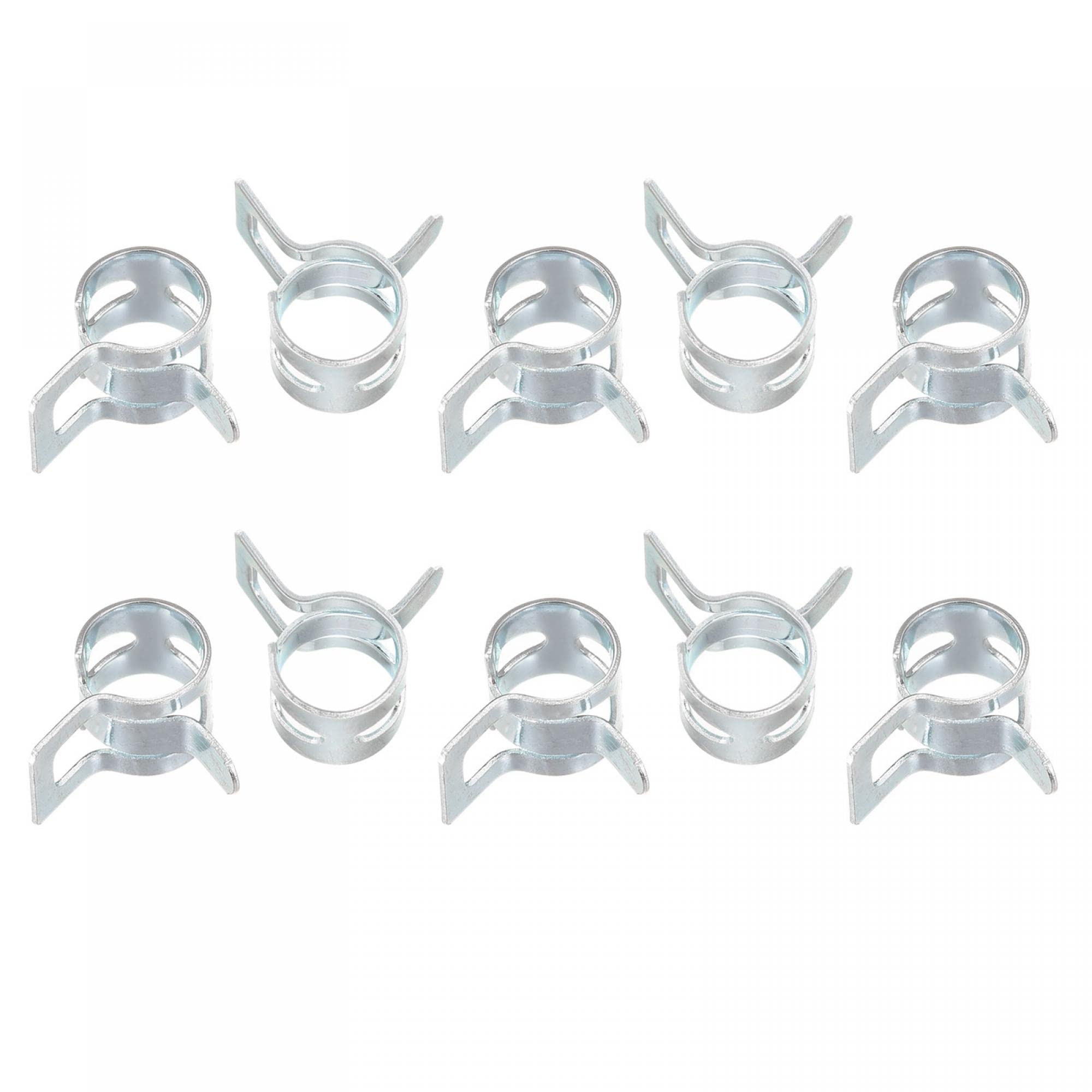 sourcing map 20pcs 8mm Spring Band Type Action Fuel/Silicone Vacuum Hose Pipe Clamp Low Pressure Air Clip Clamp, Zinc Plated