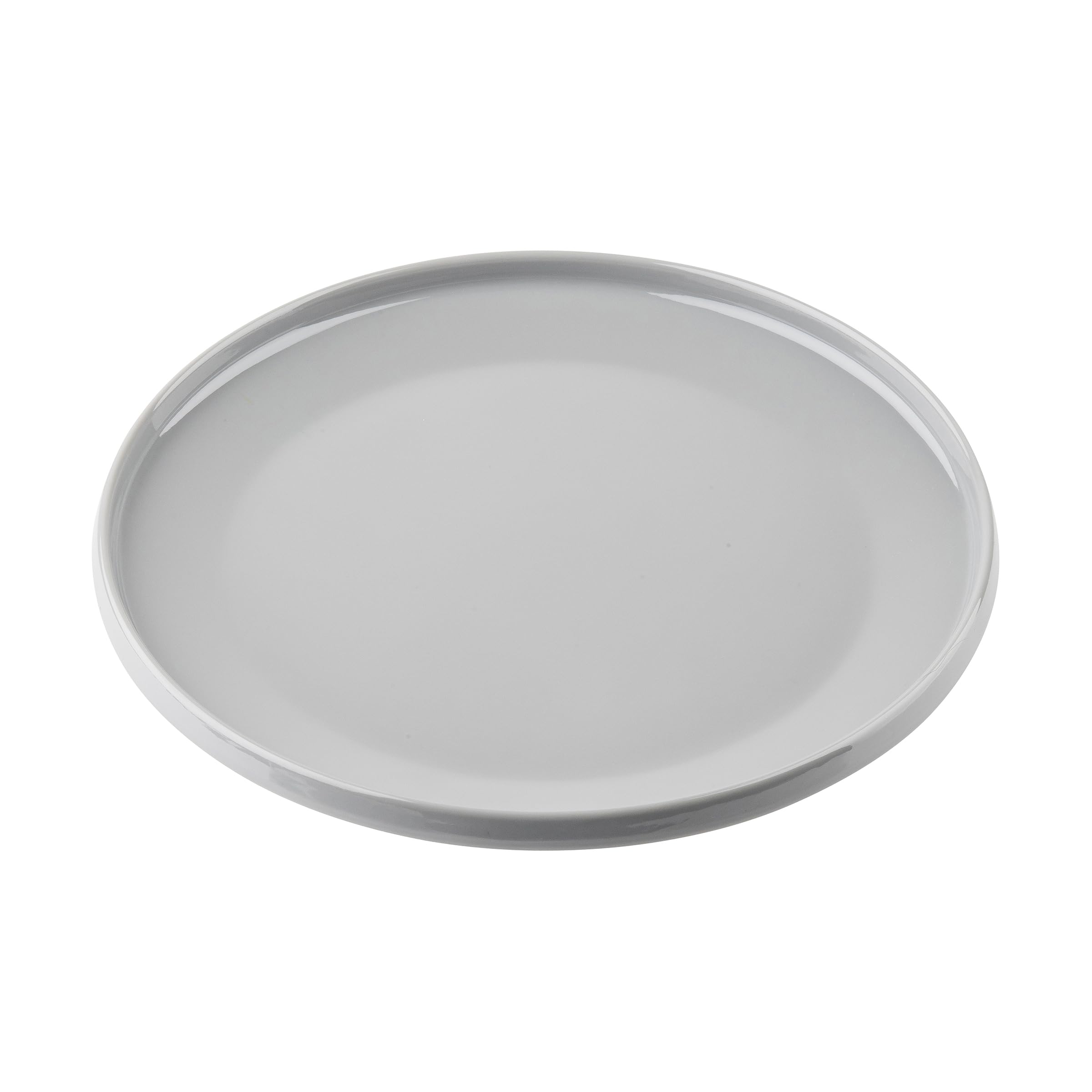 TableCraft Flynn Collection™ Round Serving Plate, Dove Glossy, 9"x 9"x 0.75", Melamine, Durable Lightweight Display Plate for Appetizers, Desserts, Small Portions, Modern Presentation