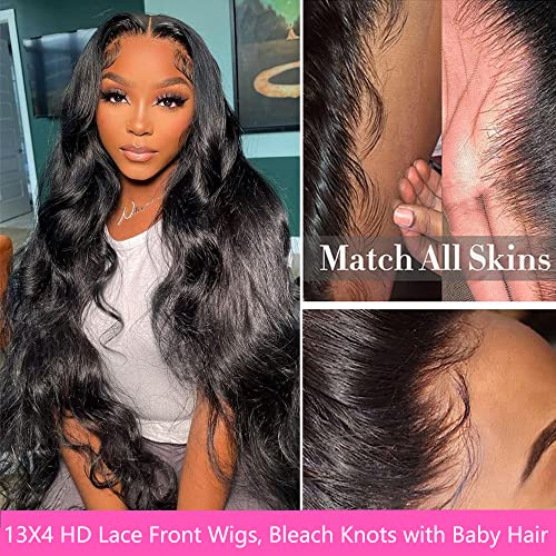 13X4 Body Wave Lace Front Wigs Human Hair 24 Inch Hd Lace Front Wigs Human Hair Pre Plucked 180 Density Transparent Glueless Lace Front Wigs For Black Women Human Hair Brazilian Body Wave Frontal Wigs #TOP2