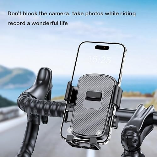 Miniatura 8 de Soporte universal para teléfono de bicicleta, amortiguación de vibraciones, se adapta a teléfonos inteligentes de 4.5 a 7.2 pulgadas, rotación de