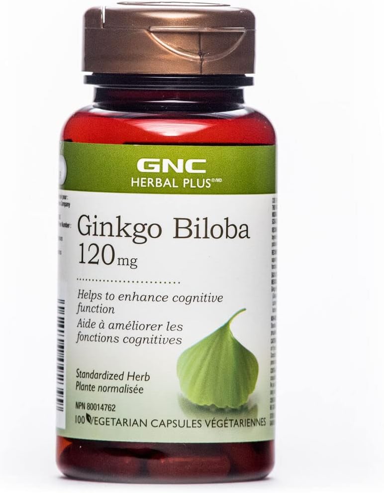 GNC Herbal Plus® Ginkgo Biloba, 100 Capsules, Helps Cognitive Function