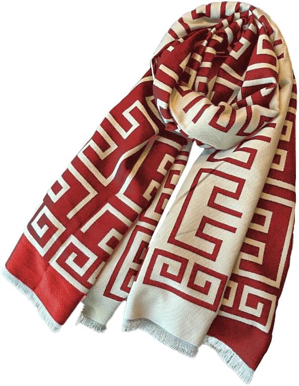 FairyCity Women's Soft pashmina Shawl Oversized Winter Warm blanket Scarf Long Cashmere Shawls Wraps Geometric patterns