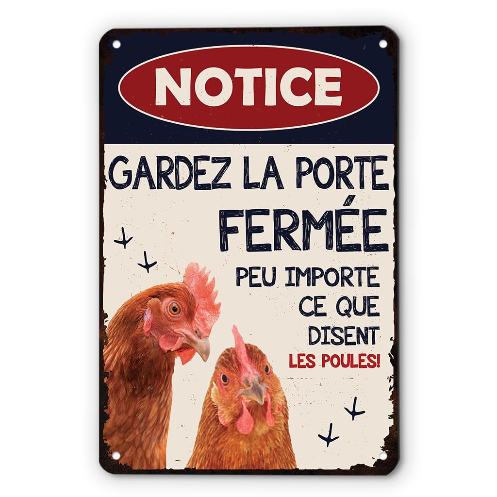 Plaque métal personnalisée pour embellir un poulailler triste en extérieur