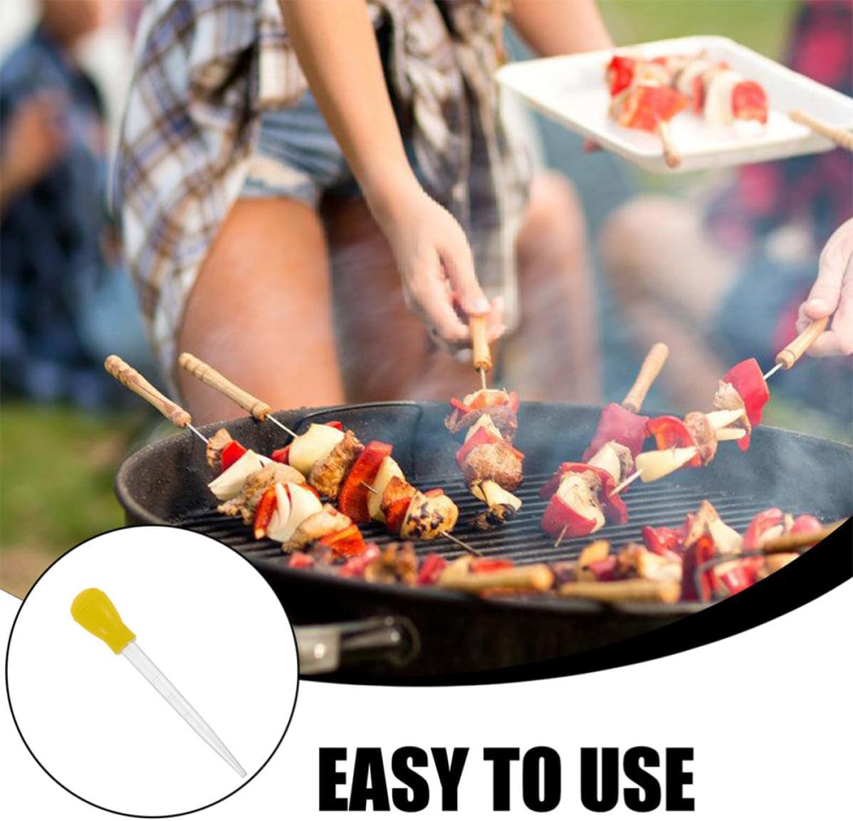 2pcs Large Turkey Baster with Controlled Oil Dispensing, Multifunctional Ps Material Flavor Injection Tool for Grilling and Picnics, Meat Cooking Baster