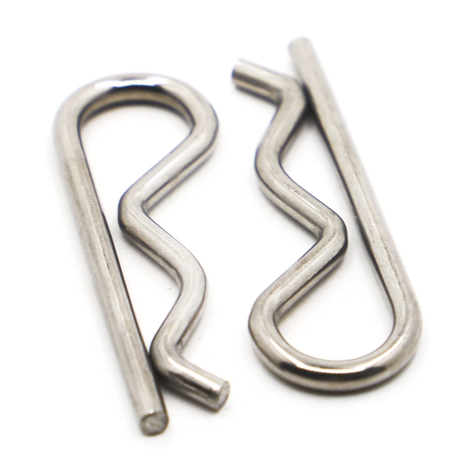 copiglie, Molla a molla tipo R in acciaio inossidabile, pinza a forma di onda, for capelli(M1.6x28 10pcs)