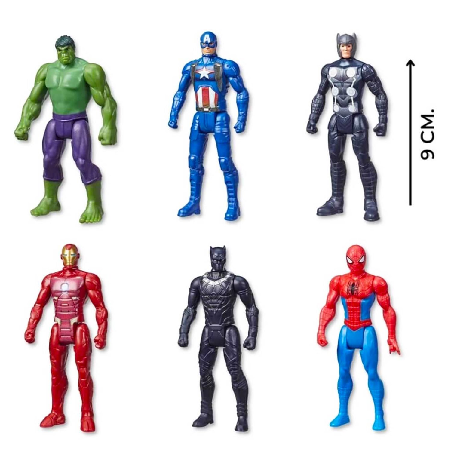 Juego de figuras de acción de los Vengadores para fiestas, paquete con 8 figuras de acción de superhéroes Iron Man, Spiderman, Capitán América, Hulk More Plus, calcomanías | Mini figuras de los