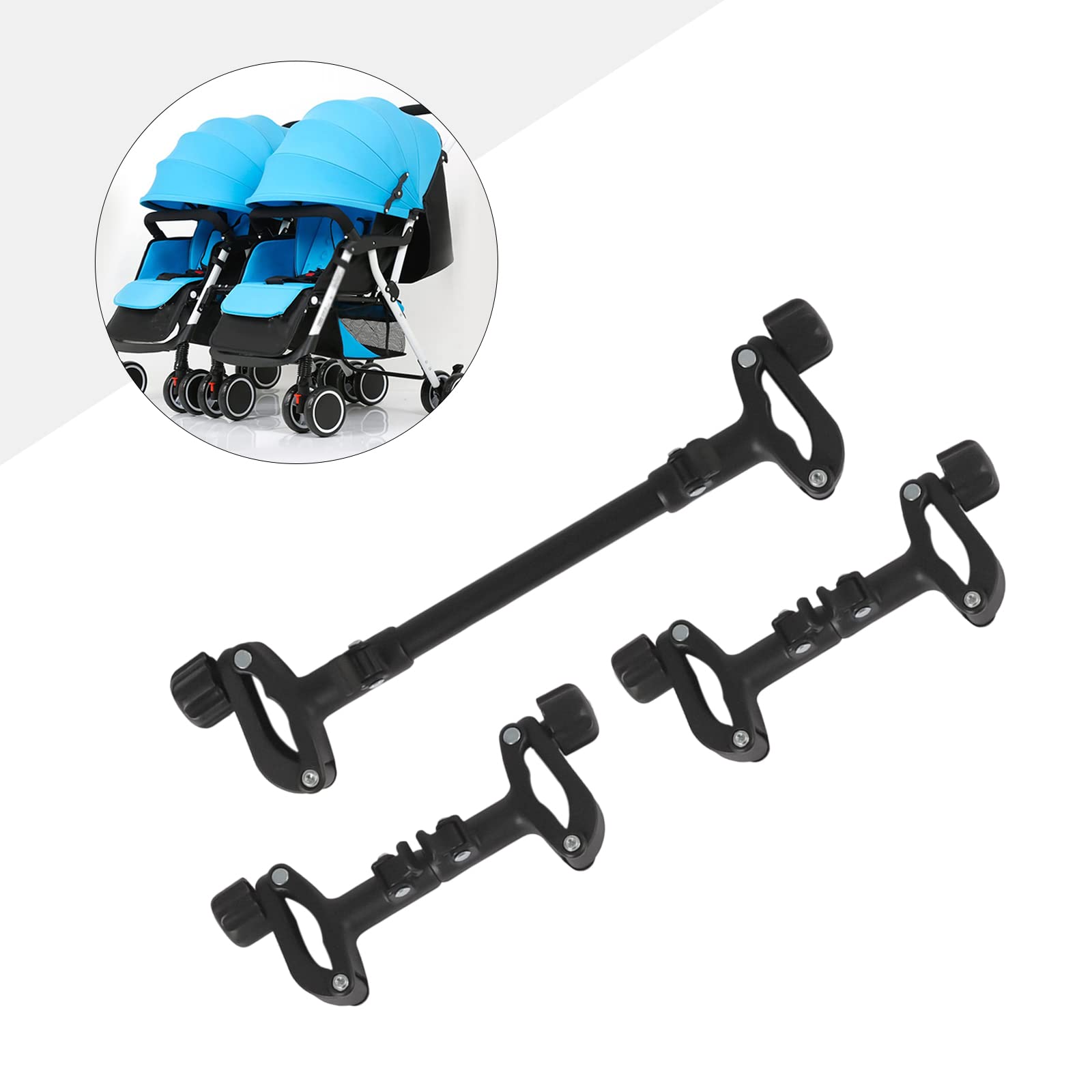 Lot de 3 raccords de poussette, connecteurs universels pour poussette, jumeaux, poussettes simples dans une poussette double