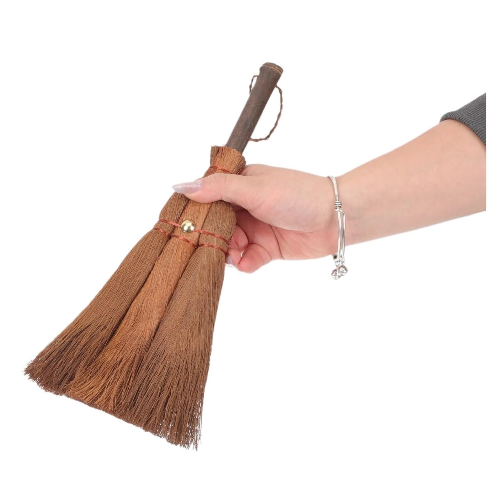 Palm Broom Small Desktop Broom Made of Palm Fiber Short Handle Dust Brush for Desk Cleaning Home