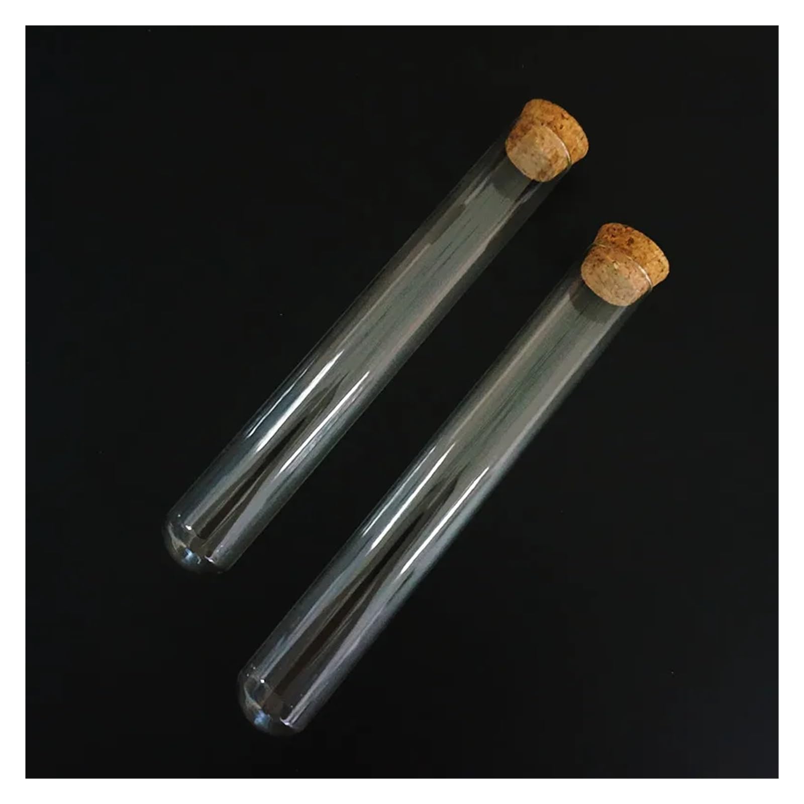 6 Teile/los 25x200mm Transparent Runden Boden Reagenzgläser Aus Glas Mit Kork Holz Stopfen For Labor Container