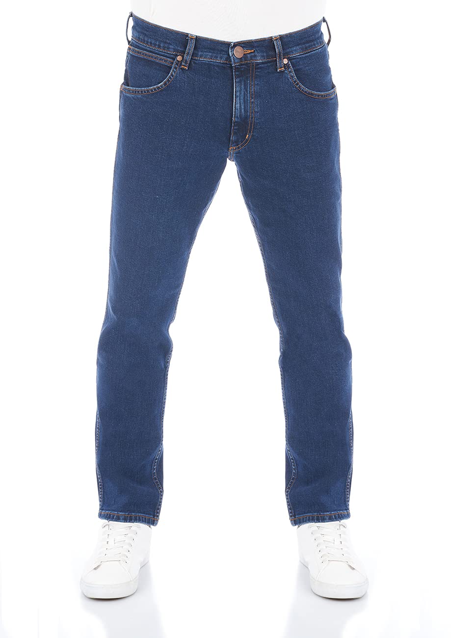 Wrangler Herren Jeans Greensboro Regular Fit Herrenhose Straight Blau W30 - W42