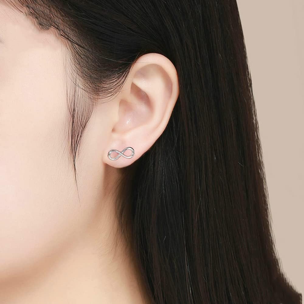 Minimalist Infinity Tiny 925 Sterling Silver Cartilage Tragus Small Stud Earrings for Women Sensitive Ears Cute Mini Huggie Post - Image 3