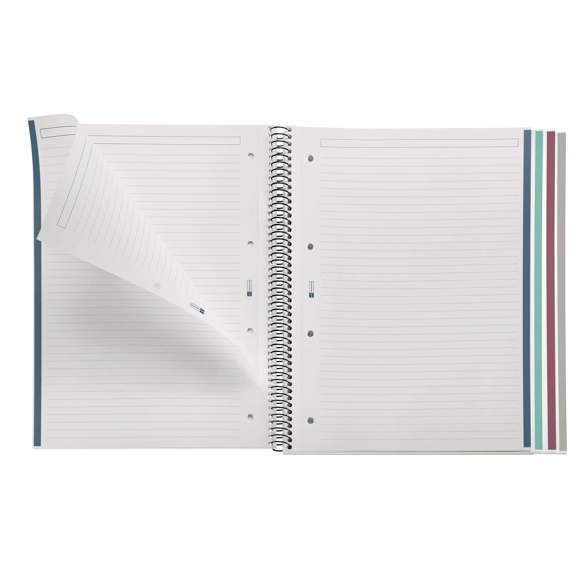Miquelrius Cahier à reliure spirale A4 100 feuilles lignées 70 g/m² Couverture carton rigide Blush