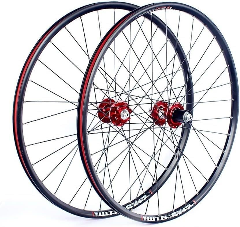 Roue VTT 26 pouces axe blocage rapide jante frein disque moyeu cassette 7 8 9 10 vitesses Rosso