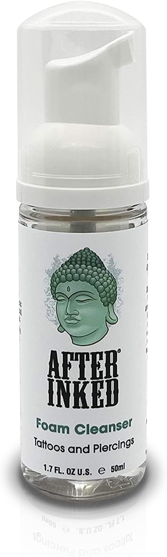 After Inked Tattoo and Piercing Aftercare Foam Cleanser - Gentle Quality Wash Soap Cleanser for Tattoos, Body Modifications & Piercings Cleaner, Including Ear, Nose & Belly Button, Foam Bottle, 1.7 oz