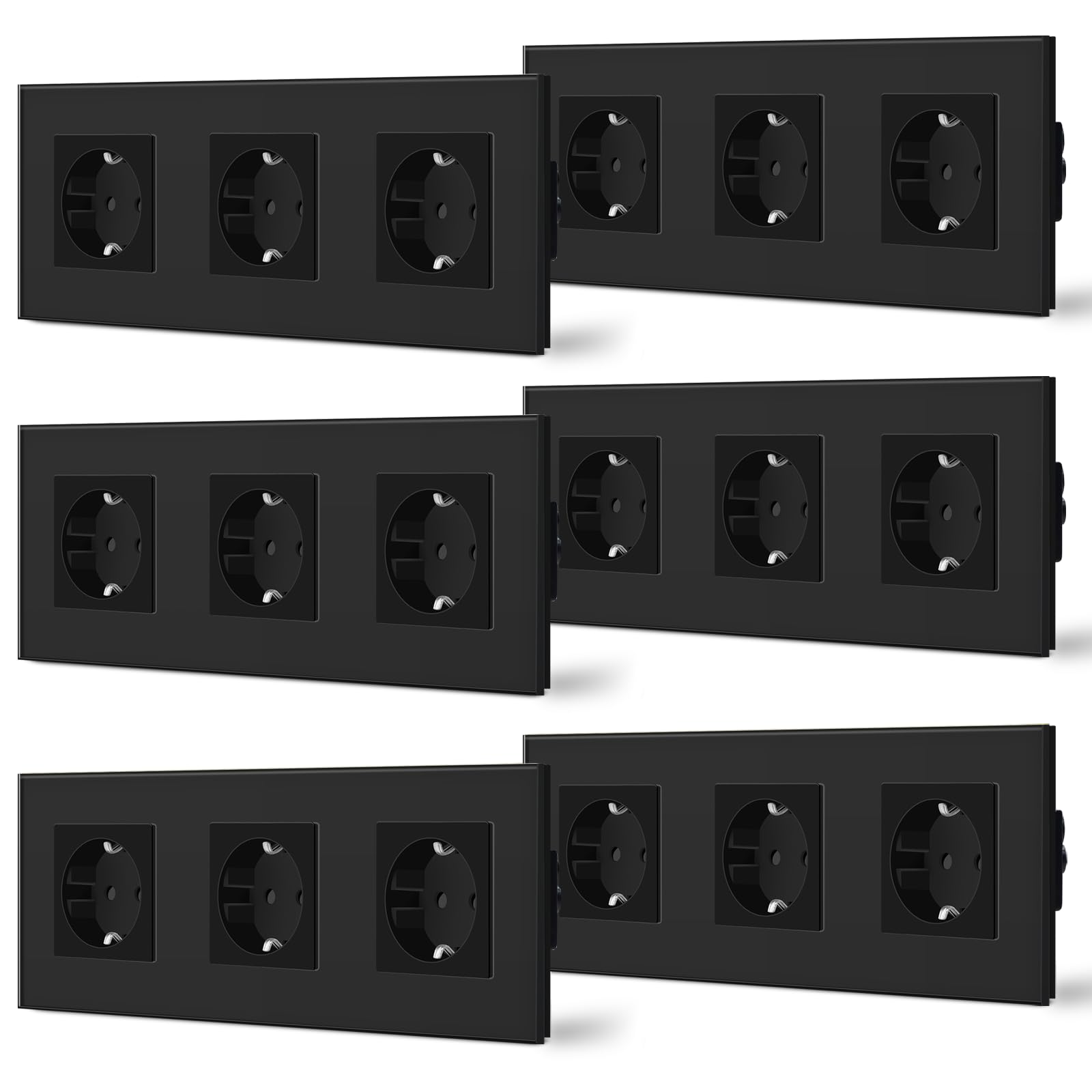 BSEED Enchufe de Pared con USB C,Enchufes Dobles Empotrados con Cristal,Toma de Corriente,Seguridad infantil,Fácil de Instalar,M Serie,2 Enchufes con USB y Tipo C,157mm Blanco — view 84