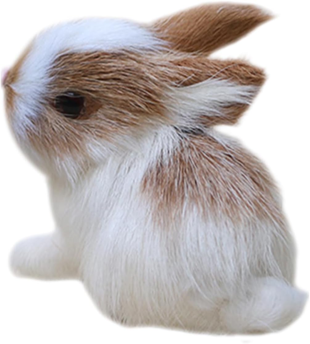 Realistic Bunny Toy - Soft Plush Rabbit Model, Simulation Cute Stuffed Figure, Tiny Animal, Portable Small Ornament | Delightful Mini Bunny Accent For Home Easter Celebration Nursery Shelf