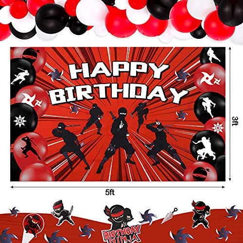 83 Pieces Ninja Themed Birthday Party Supplies Ninja Party Favors Decorations Warrior Birthday Banner Ninja Birthday Backdrop Colorful Latex Balloons And Warrior Cake Toppers For Boys Teens Birthday #TOP4