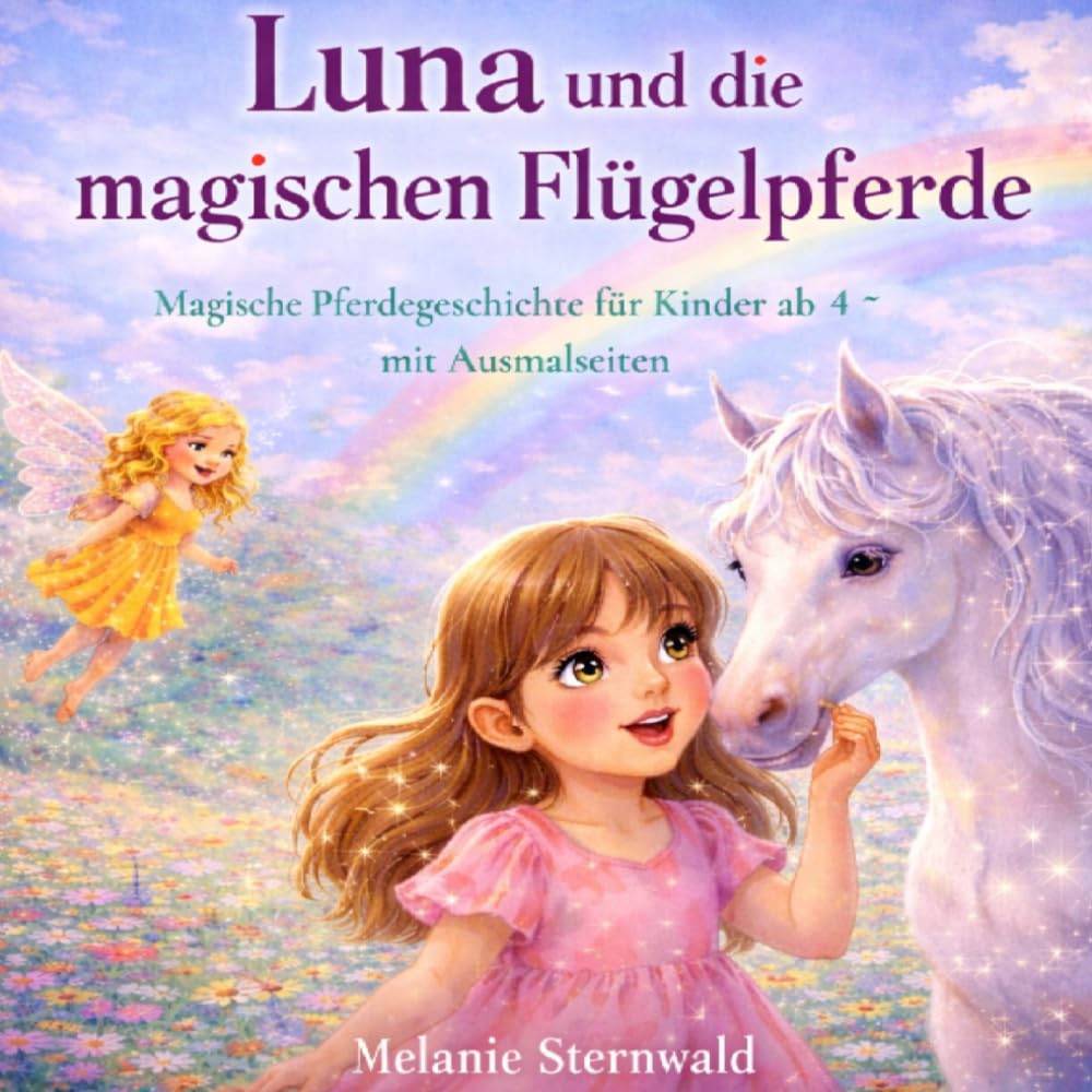 Luna und die magischen Flügelpferde: Magische Pferdegeschichte für Kinder ab 4 ~ mit Ausmalbilder