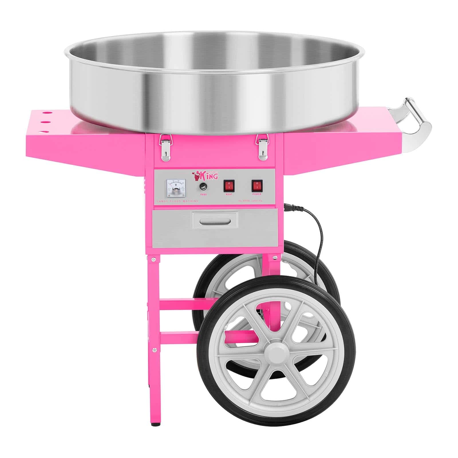Royal Catering Machine à Barbe à Papa Professionnelle RCZC-1200XL (diamètre de la cuve 72 cm, 1.200W, rendement horaire 1 unité/60s, 96x72x128cm, avec couvercle de protection)