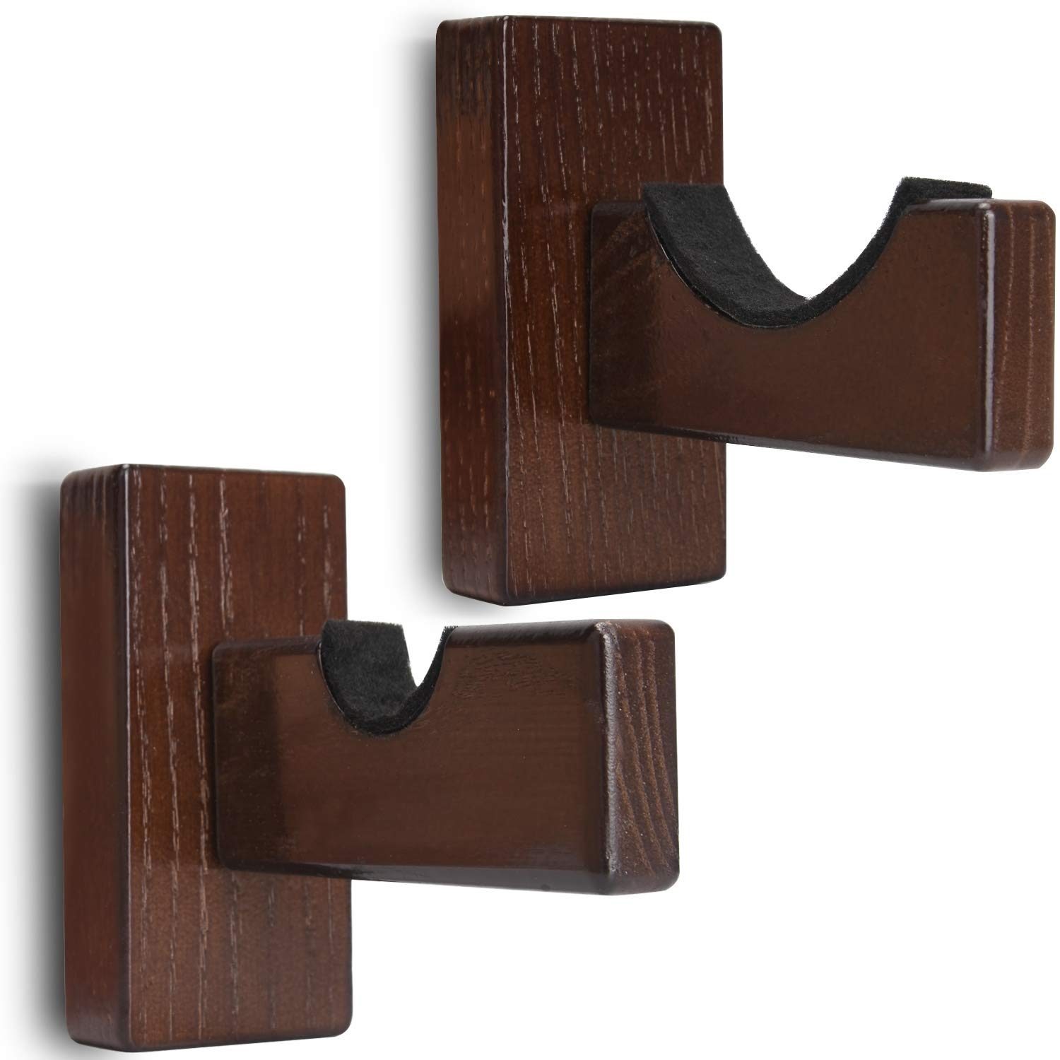 TOBWOLF 2PCS Baseball Bat Display Case, Baseball Bat Hanger Holder, Wall Mount Baseball Bat Horizontal Rack, Baseball Bat Bracket - Brown