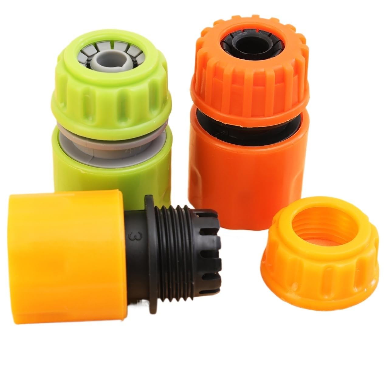 Connettore rapido per rubinetto del tubo flessibile da giardino, estensore per tubo domestico, adattatore per sistema di irrigazione (giallo, 10 pezzi)
