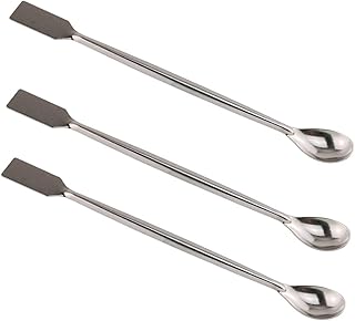 E-outstanding 3PCS Laboratory Spoon Spatula 2 in 1 Stainless Steel Lab Mixing Double End Reagent Sampling Spoon Spatula Tool, 20cm