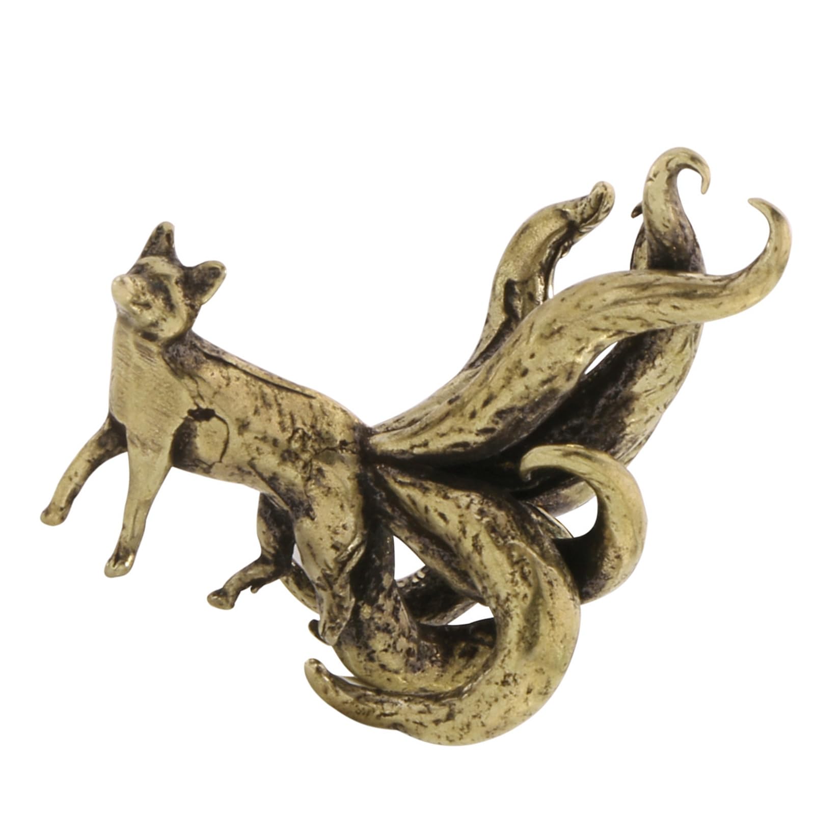 Osniyaw 1Pcs Brass Animal Statues, Figures, Retro Foxes, Statue, Sculptures, Table Decoration, Home Decoration, Collectibles, Foxes Sculptures