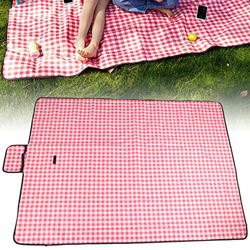 Thicken Beach Ground Mat Picknickmat, Hoge slijtvastheid strandmat, Outdoor voor de jacht(Red and white grid) - Image 7