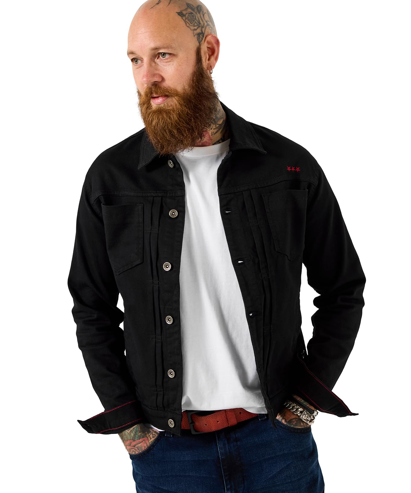 Joe Browns Men's Lightweight Cotton Trucker Jacket, Regular, Black, UK XXL
