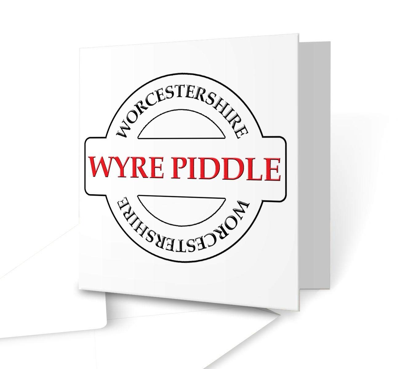Wyre Piddle - Worcestershire Place Name greeting card - Square Greeting Card by Victorian Print