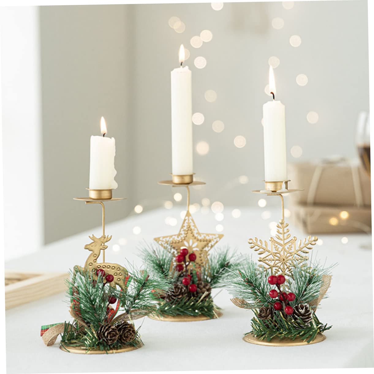 Amazon｜DECHOUS キャンドルホルダー クリスマス キャンドルスタンド 