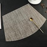 Manteles individuales rectangulares, diseño de sector caqui con patrón geométrico para cocina, hogar, bar, restaurante, bodas, eventos, 29 x 29 x 44 cm, juego de 2