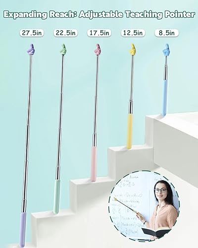 Miniatura 2 de Dumero - Puntero retráctil para profesor para lectura de niños en el aula, puntero de dedo extensible para la escuela, palo de señalar con el dedo