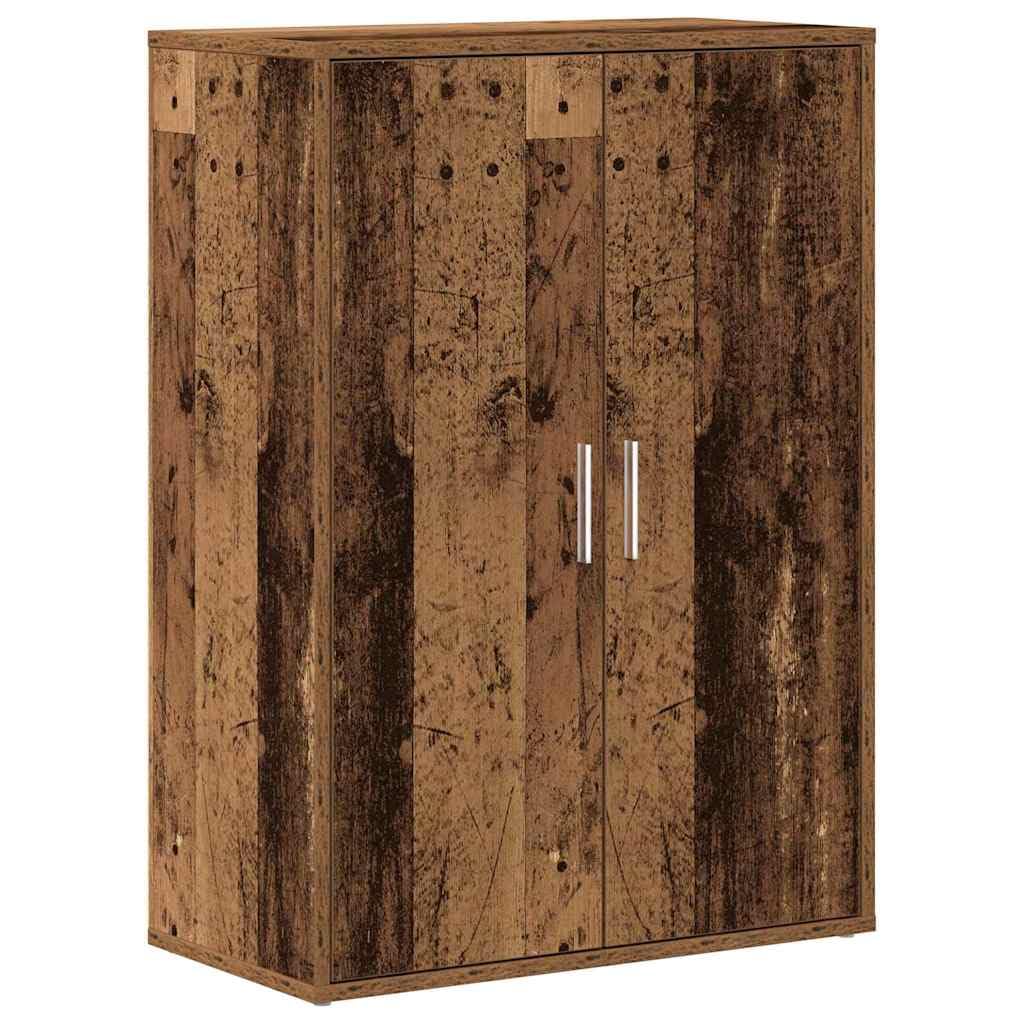 Aparador comedor moderno madera envejecida con estantes armario pasillo oficina 60 cm