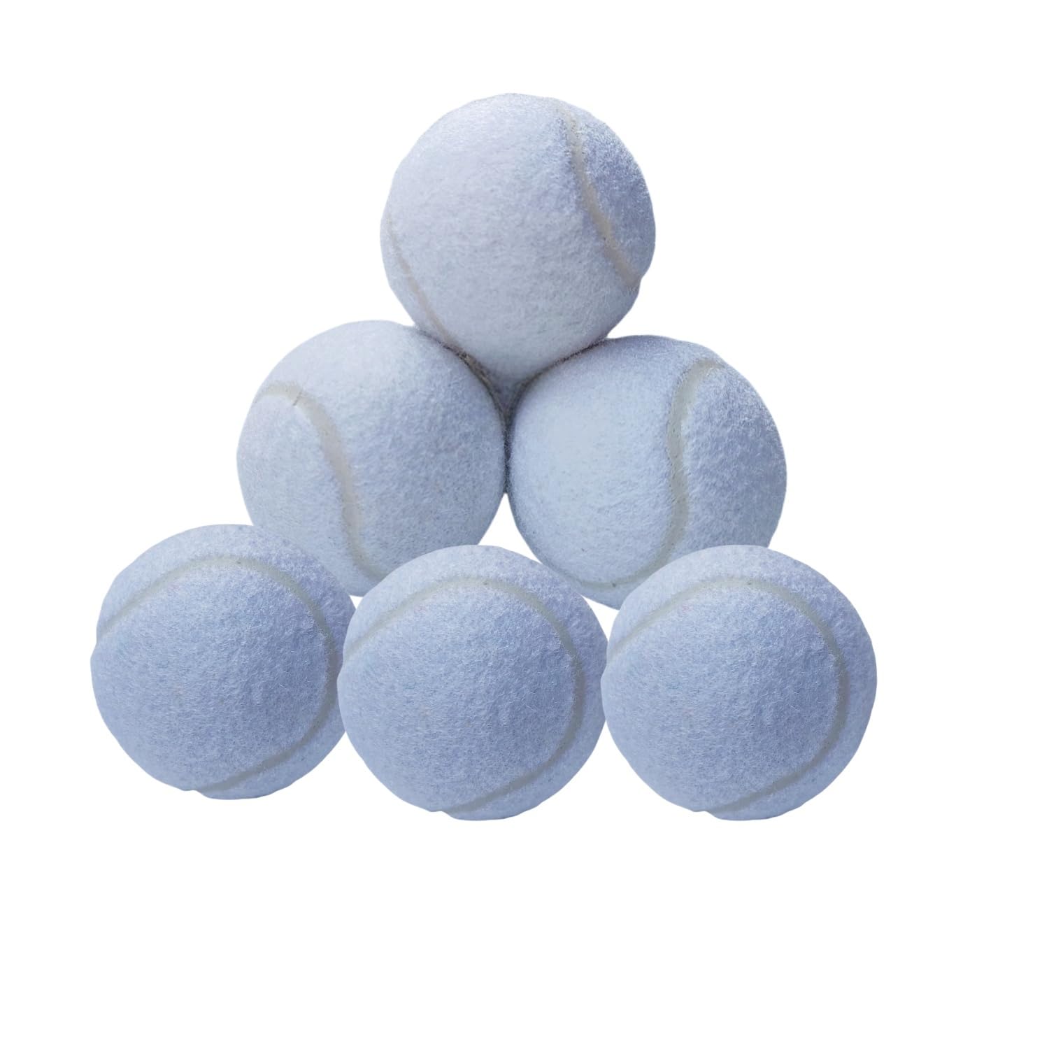 Easnea 6 PCS Training Tennis Balls, High Elasticity Practice Tennis for Beginner, Exercise Playing Balls Felt Training Toys for Pet Dog (White)